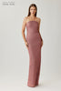 TERI JON METALLIC JACQUARD STRAPLESS COLUMN GOWN W/ BOLERO JACKET