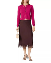 FRENCH CONNECTION ENNIS SATIN LACE MIDI SKIRT