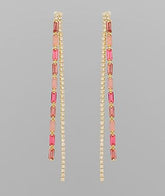 GS MULTI COLOR LINEAR CUP CHAIN EARRING