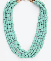 GS MULTI LAYERED BEADED NECKLACE W/ MAGNETIC CLASP