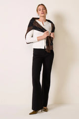 PAIGE SOFIA BLACK KNIT PANT WITH SEAMS