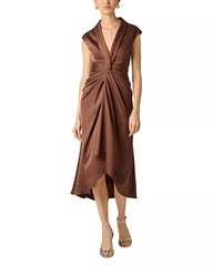 AIDAN MATTOX TWIST FRONT MIDI DRESS