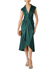 AIDAN MATTOX TWIST FRONT MIDI DRESS