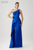 TERI JON TONAL JACQUARD ONE SHOULDER GOWN