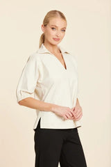 DOLCE CABO FAUX SUEDE JOHNNY COLLAR TOP