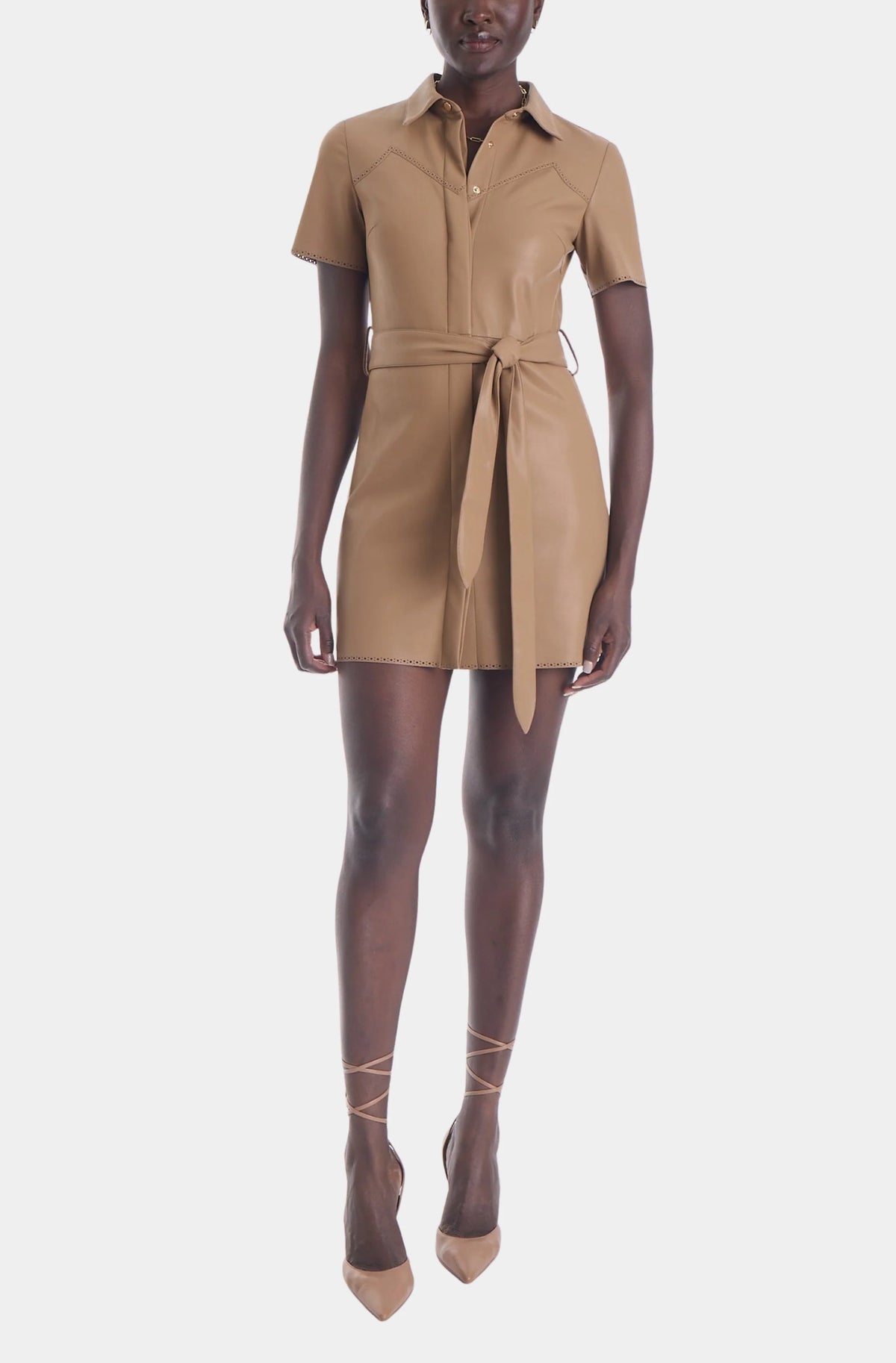 KARINA GRIMALDI MALLIE VEGAN MINI DRESS