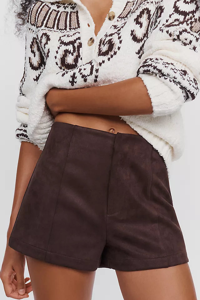 ELODIE MARAIS FAUX SUEDE SHORTS