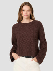 FRENCH CONNECTION WESLEY KNIT CABLE STITCH RELAXED PULLOVER