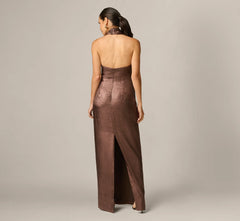 Adrianna Papell  Foiled Chiffon Long Dress