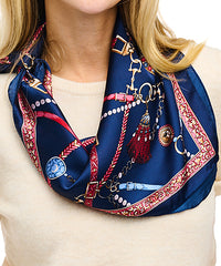 GS HORSE BIT CHAIN AND TASSEL SCARF