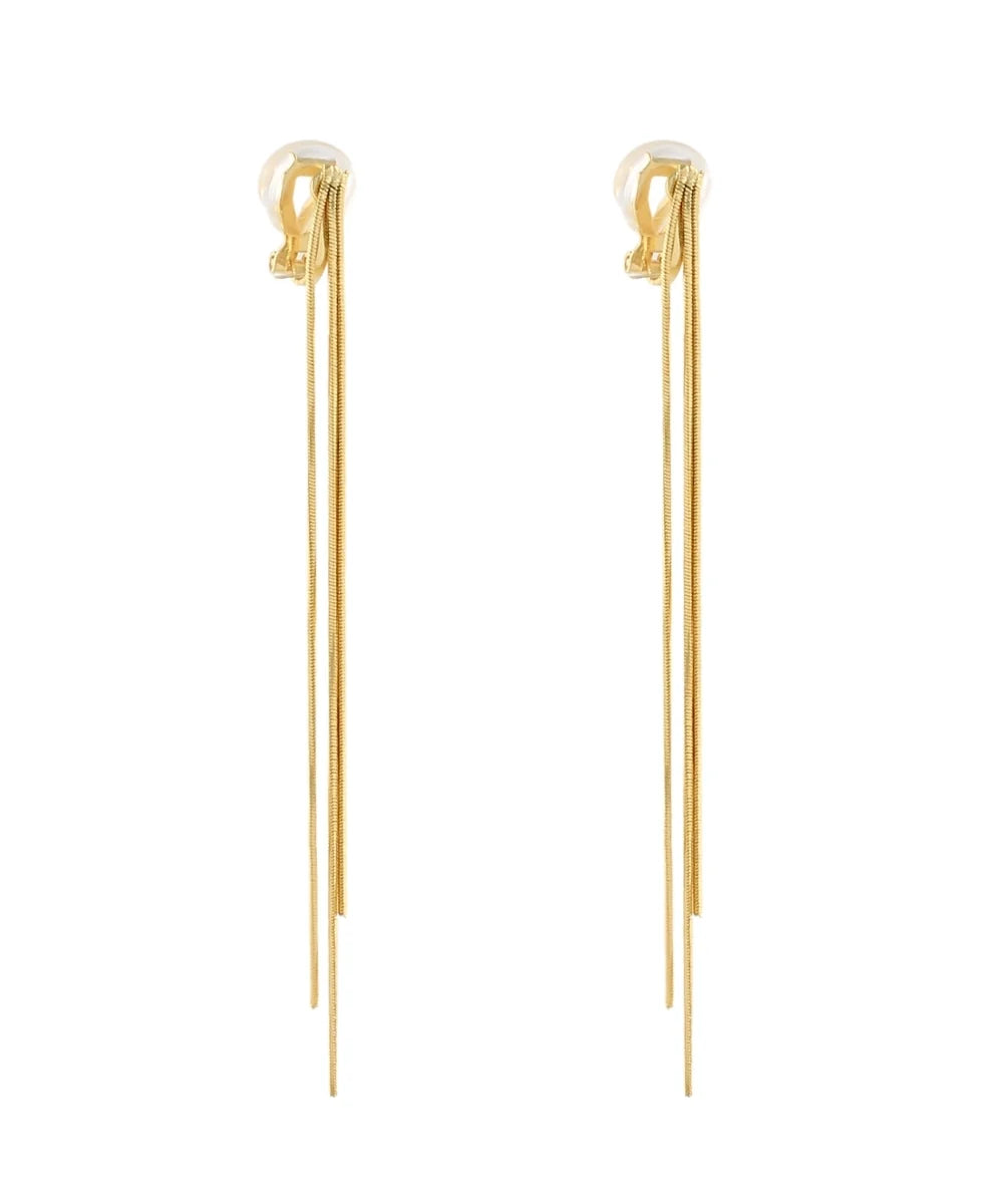 GS TRIANGLE & FRINGE CLIP ON EARRING
