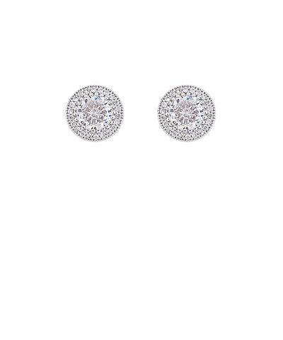 GS ROUND CZ W/PAVE TRIM EARRING
