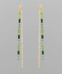 GS MULTI COLOR LINEAR CUP CHAIN EARRING