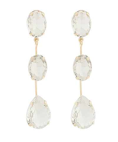 GS LINEAR OVAL & TEARDROP EARRING