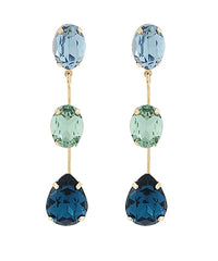 GS LINEAR OVAL & TEARDROP EARRING