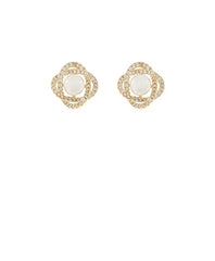 GS PAVE LOVE KNOT & PEARL EARRING