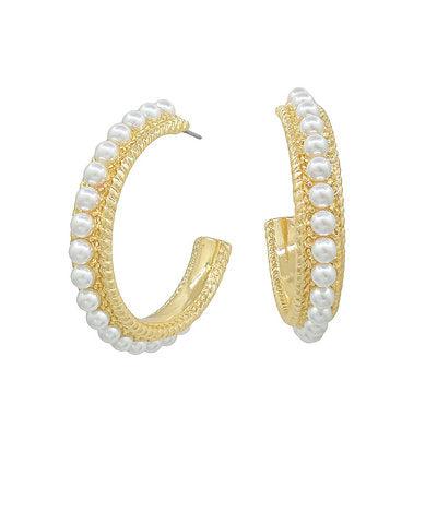 GS 38MM PAVE PEARL HOPP EARRING