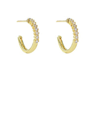GS PAVE CZ HOOP EARRING