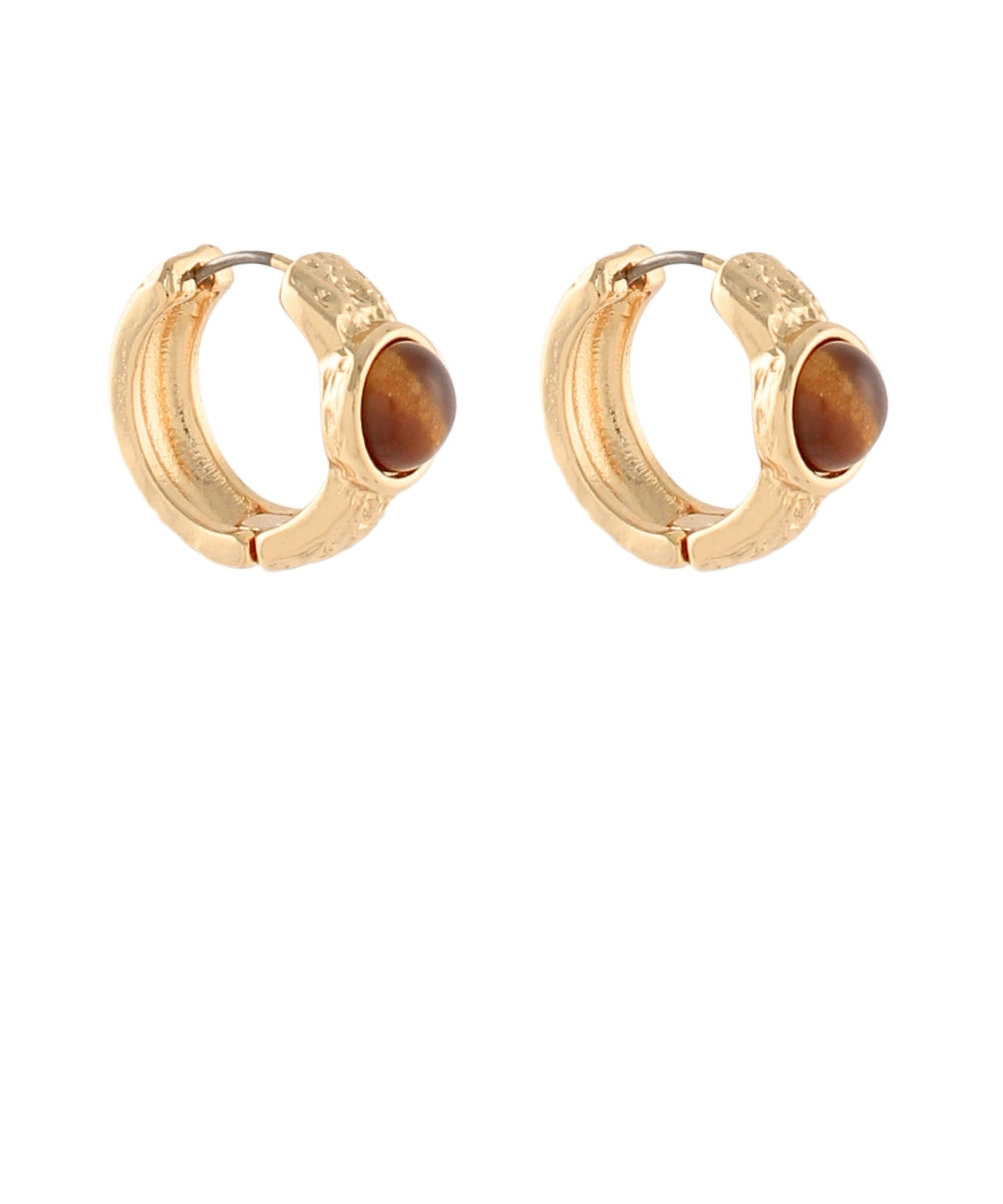 GS SMALL TORTOISE GOLD HOOP EARRINGS