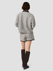 FRENCH CONNECTION SPECKLED HERRINGBONE CROPPED JACKET
