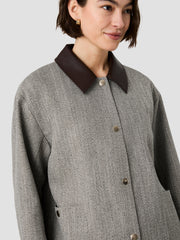 FRENCH CONNECTION SPECKLED HERRINGBONE CROPPED JACKET