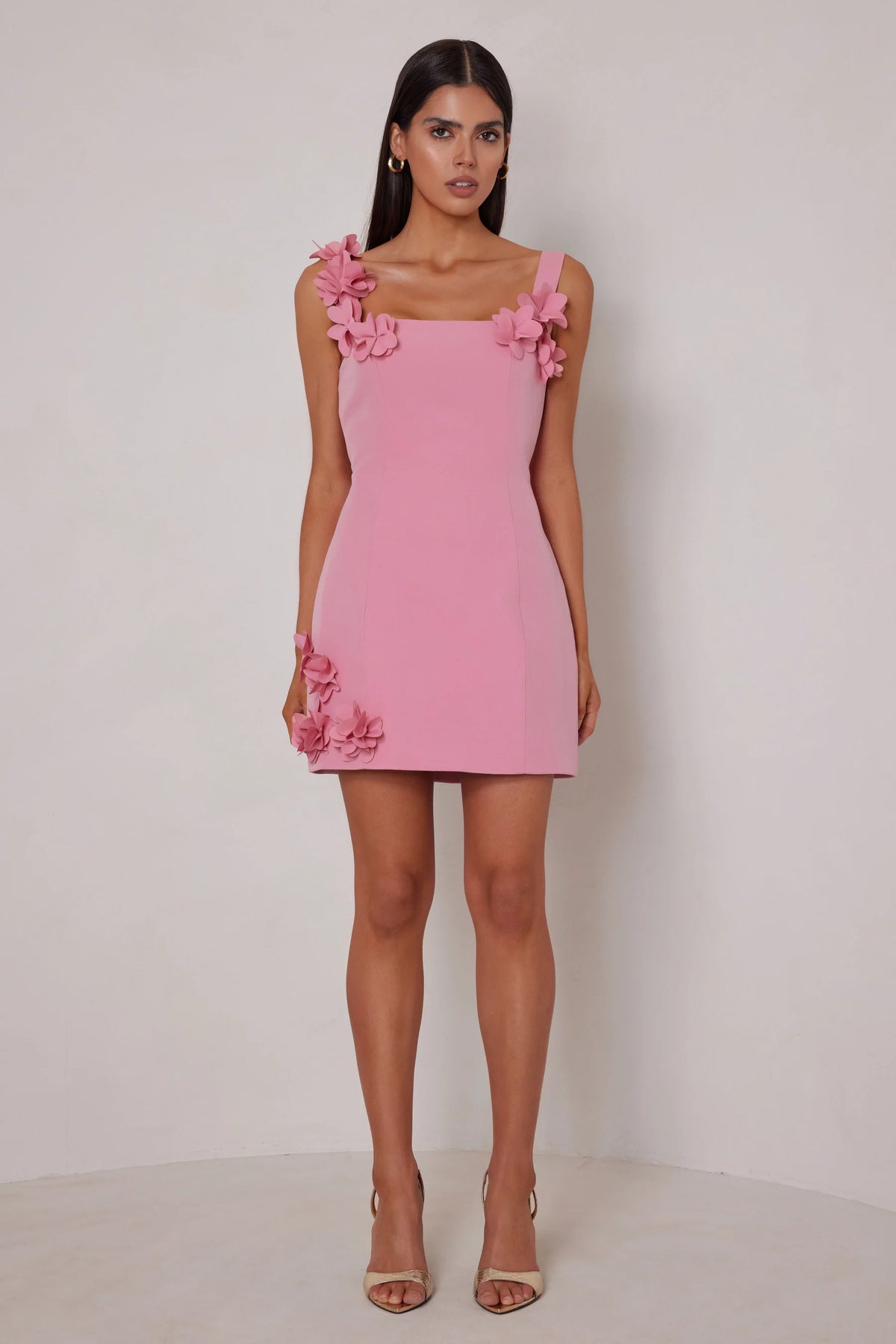 ELLE ZEITOUNE HANN MINI 3D APPLIQUE DRESS