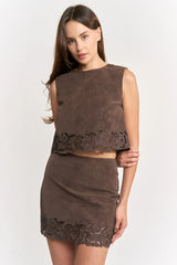 EN SAISON PAULINE SUEDE SKIRT