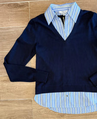 J. SOCIETY LONG SLEEVE TWOFER SWEATER