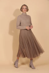 JESSIE LIU TULLE SKIRT WITH MERINO WOOL LINING
