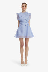 LEO LIN ELYSE PETAL SHORT SLEEVE MINI DRESS
