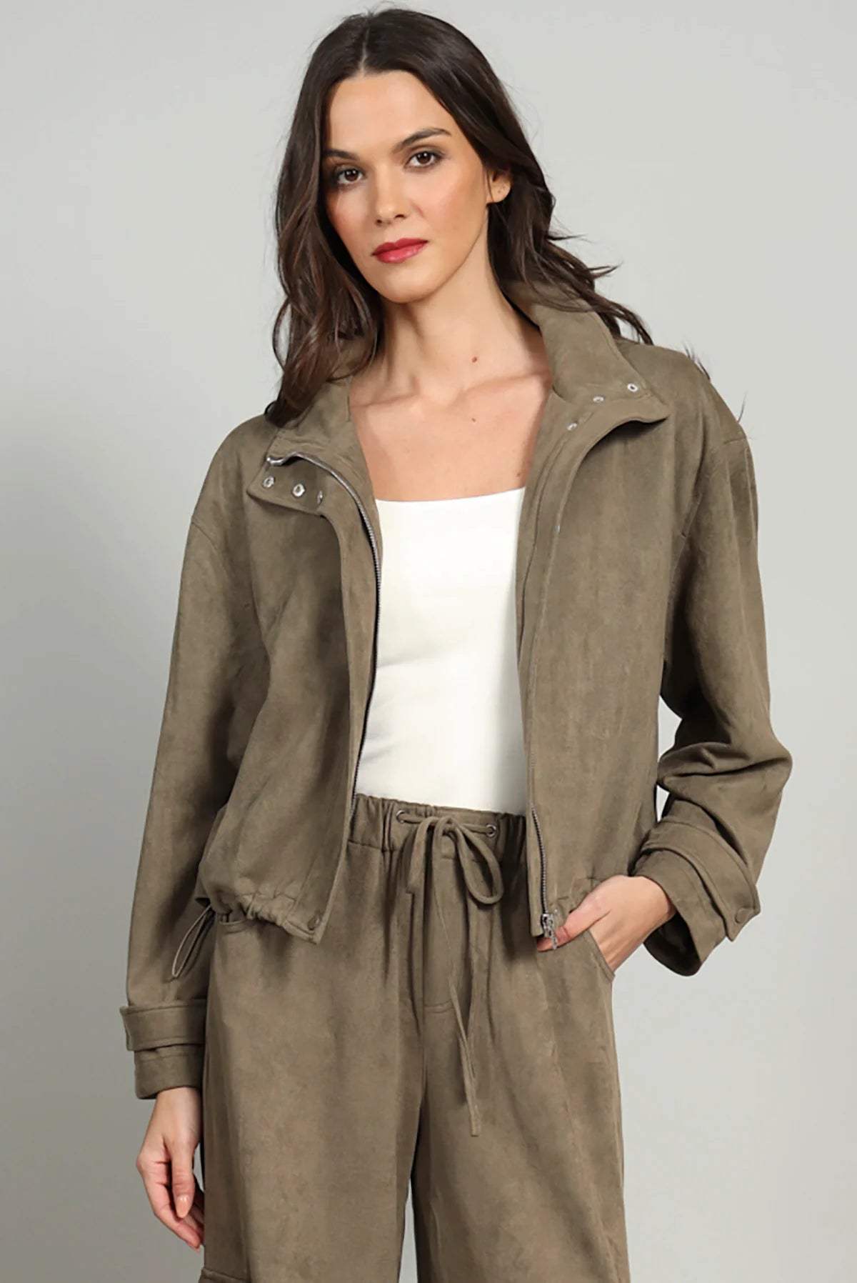 LOLA AND SOPHIE SUEDE UTILITY JACKET