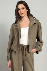 LOLA AND SOPHIE SUEDE UTILITY JACKET