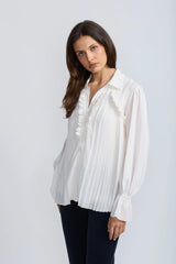 OO LA LA RUFFLE FRONT BLOUSE