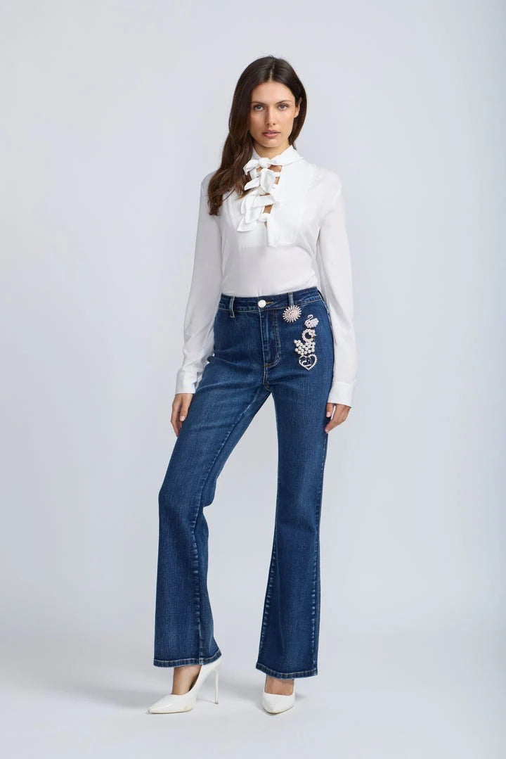 OO LA LA TIE FRON COLLAR BLOUSE