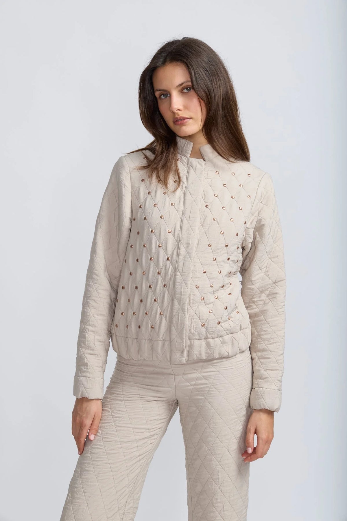 OO LA LA QUILTED STUD JACKET