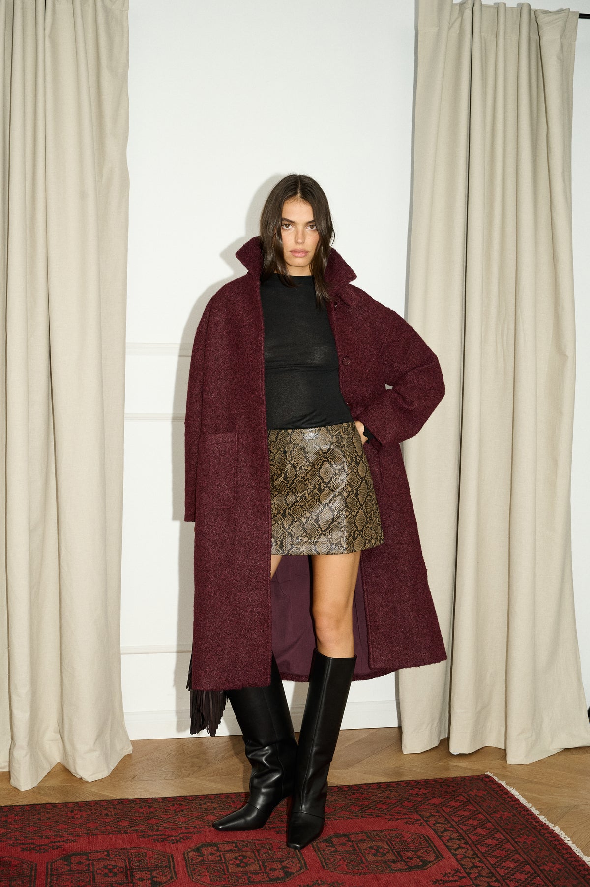 Mink Pink Siren Snake Print Mini Skirt