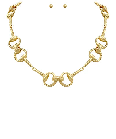 GS LAYERED NECKLACE W/ HORSESHOE BIT