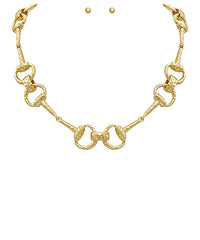 GS LAYERED NECKLACE W/ HORSESHOE BIT
