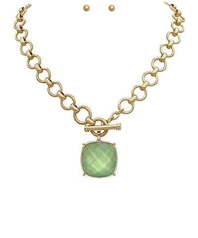 GS 25MM CUSHION CUT NECKLACE