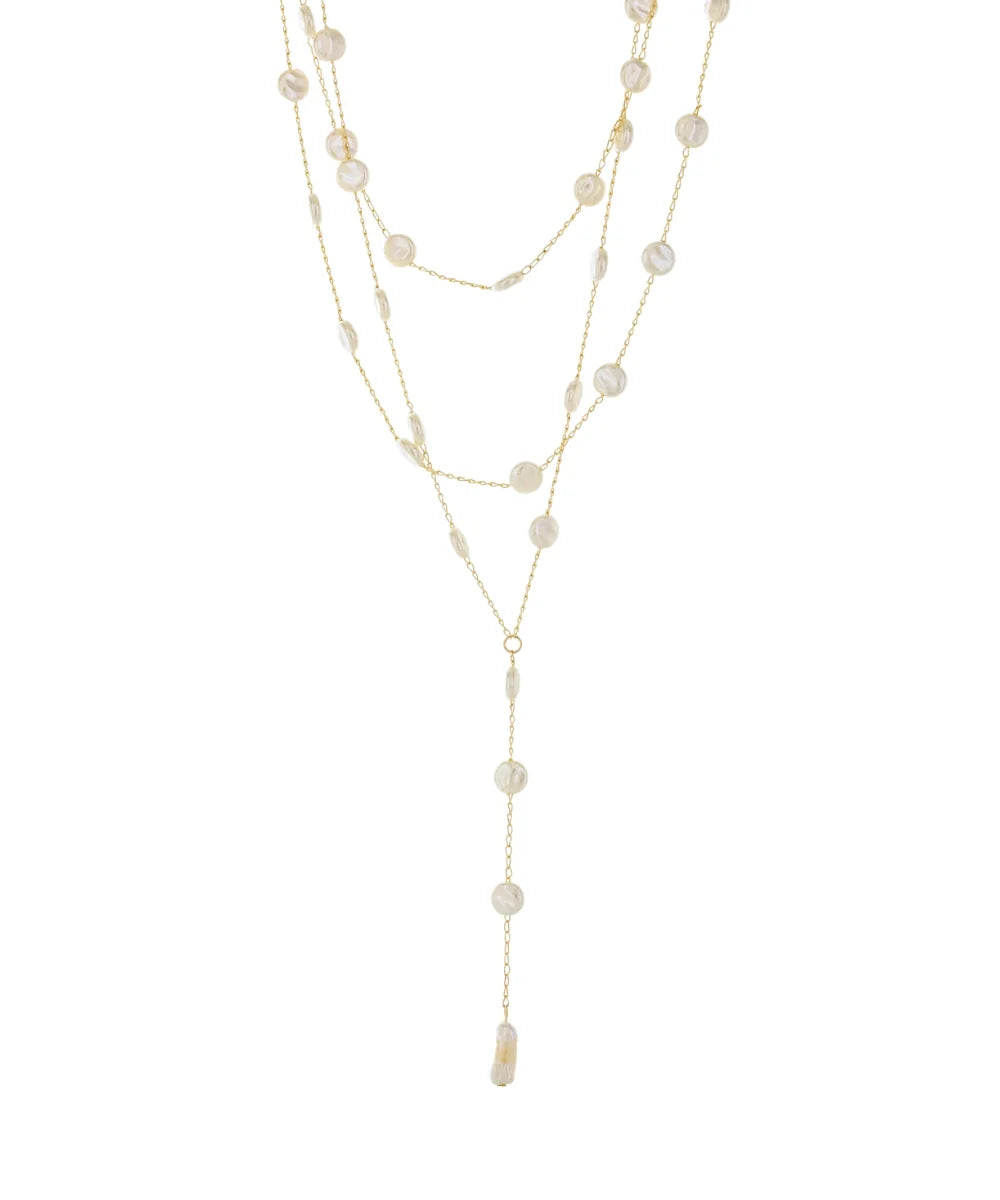 GS 3 LAYERED PEARL NECKLACE