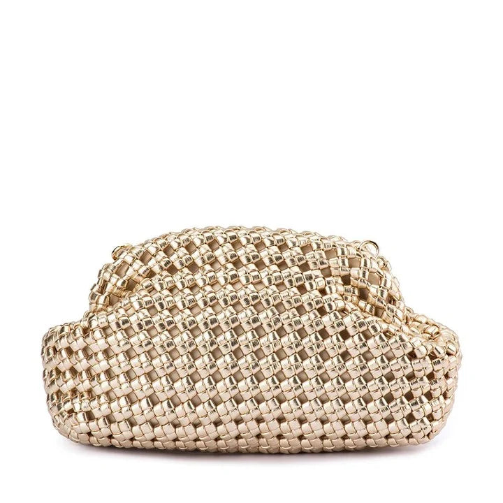 OLGA BERG EVERLY WOVEN CLUTCH