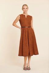 DOLCE CABO FAUX SUEDE BELTED MIDI DRESS