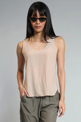 LOLA AND SOPHIE SHIRTTAIL D SATIN TANK