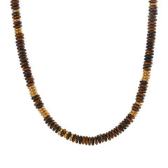 SAHIRA TIGER EYE BEADED NECKLACE