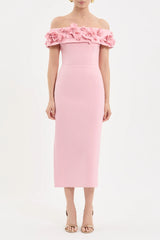 REBECCA VALLANCE YORKSHIRE OFF THE SHOULDER MIDI DRESS