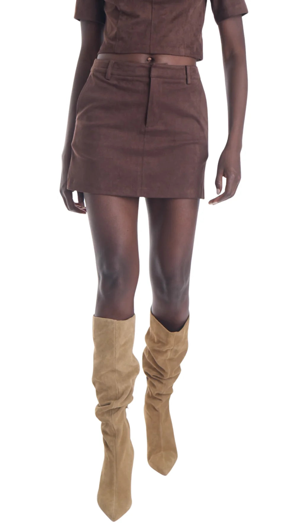 KARINA GRIMALDI ARIA SUEDE SKIRT