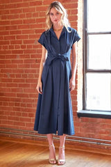 FINLEY SUEDED SATIN LONG ROCKY DRESS