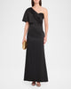 AIDAN MATTOX DRAPED ONE SHOULDER GOWN