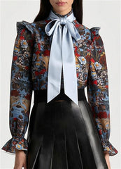ALICE AND OLIVIA BERNICE VICTORIAN RUFFLE BLOUSE